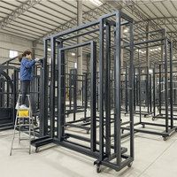 Portes d'entrée doubles en acier forgé, en métal, avec double vitrage, de sécurité, sur mesure, pour l'extérieur, style français, vente en gros