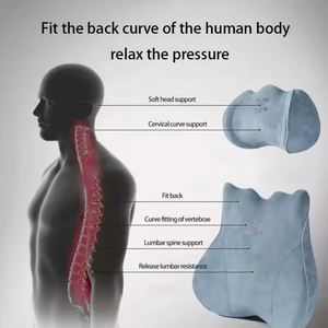 Inflatable Massage Contour Memory Foam Lumbar <b>Support</b> Cushion <b>for</b> Home <b>Office</b> Car Seat Hotel <b>Chair</b> <b>Back</b> Pillow - Product Image 6