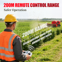 VORAN Tondeuse à fléaux télécommandée 800 mm, 54 lames, hybride essence, débroussailleuse RC pour l'élimination des arbustes de 7 cm et des roseaux denses