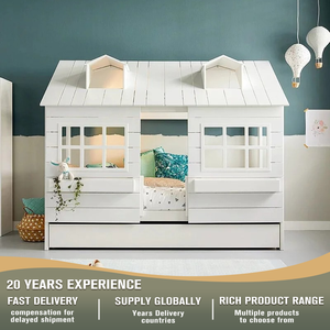 Camera dei bambini mobili in legno massello di protezione ambientale letto per bambini con ripostiglio ragazze letto principessa - Product Image 4