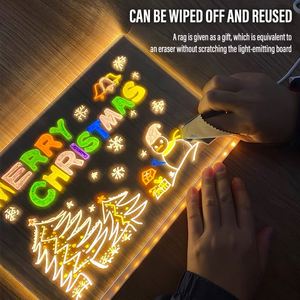 7 Color LED Drawing Pad Light-Up Acrylic <b>Message</b> <b>Board</b> with Luminous Stand for Home Desk Dry Erase <b>Board</b> - Product Image 2
