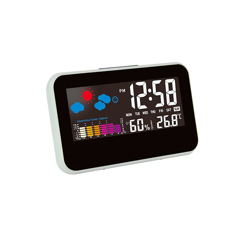EMAF Factory Wireless Home Digital Weather Station LCD Alarm Clock With Color Display