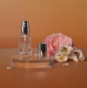 Grosir sederhana Design-10ml Mini persegi panjang transparan parfum kosong bening bergalur botol kaca dengan kualitas tinggi tutup perak - Product Image 5