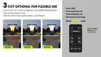 Lampe solaire à pilier IP65 avec capteur et télécommande 3000K 4000K 6000K tout-en-un pour éclairage extérieur de colonnes de jardin