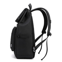 Sac à dos pour ordinateur portable à fermeture enroulable, résistant à l'eau, multi-poches, pour ordinateur portable 15,6 pouces, sac à dos pour les trajets quotidiens