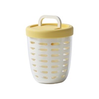 Gobelet à fruits drainable avec fourchette, boîte à pique-nique portable, grande capacité, PP 500 ml, gobelet pour petit-déjeuner, boîte à salade anti-fuite
