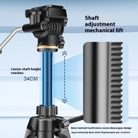 Q1750 Tripod logam campuran aluminium, tiga dimensi Pan-tilt perjalanan braket portabel cocok untuk kamera SLR Canon Nikon 360 derajat