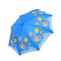 Parapluie de voyage manuel pliable en 2 pour enfants avec impression de dessin animé personnalisé et tissu en polyester