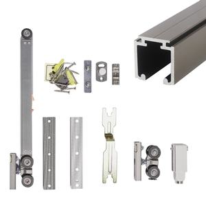 Riel deslizante moderno de aleación de aluminio para puerta escamoteable, con botón de liberación rápida, polea deslizante oculta, herrajes colgantes para muebles - Product Image 1