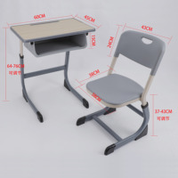 Table d'étude ergonomique en gros pour étudiants avec tiroir, design moderne en plastique et métal, mobilier scolaire pour l'apprentissage
