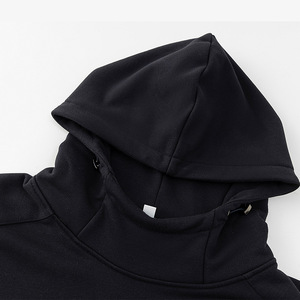 High Neck Hooded Sweatshirt Women Loose Fit Breathable Solid Color Autumn Winter Wear - Product Image 3