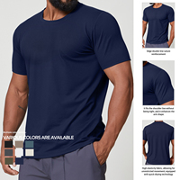 T-shirt de sport pour homme, coupe ajustée, manches courtes, col rond, séchage rapide, respirant, en spandex/polyester, blanc