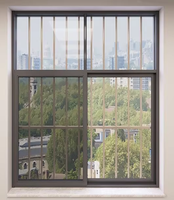 Fenêtre résidentielle populaire et très vendue, résistante aux intempéries, avec double vitrage trempé et mécanisme coulissant en aluminium à rupture de pont thermique