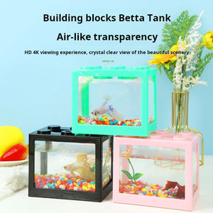 Mini Transparant Acryl Aquaria Kleine Desktop Plastic Bettas Box Ruimtebesparende Bouwstenen Voor Goudvissen Voor Buiten Leven - Product Image 4