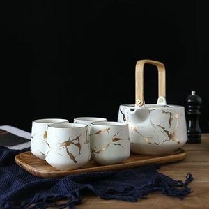Vintage Chinese Porcelain Tea & Coffee <b>Cup</b> <b>Set</b> Ethiopian Japanese Teapot with Tray - Product Image 5
