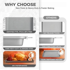 Plateau de cuisson perforé antiadhésif professionnel pour bagels 600x400, plaque plate - Product Image 2