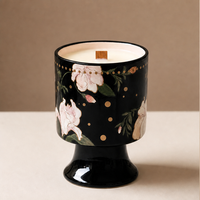 Set Hadiah Lilin Aroma Kedelai dengan Cangkir Keramik Hitam 270ml, Cetakan Underglaze Aroma Khusus
