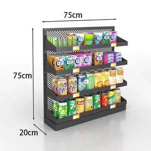 ชั้นวางสินค้าซุปเปอร์มาร์เก็ตแบบตะขอเกี่ยวสำหรับขนมขบเคี้ยว ยา และเครื่องดื่ม ปรับระดับได้ ทำจากโลหะ มีไฟ - Product Image 5