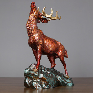 Escultura de ciervo Yoyo de Copper World, adorno artístico hecho a mano para decoración del hogar y la oficina, regalo - Product Image 1