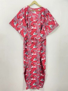 Drawstring Waist Floral Print Kaftan <b>Dress</b> for Women <b>Boho</b> Style <b>Long</b> <b>Dress</b> Relaxed Fit Gathered Casual Wear Outfit - Product Image 5