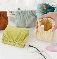 Tas kosmetik Corduroy kustom kantung Makeup dengan bukaan lembaran musim semi wanita dompet ritsleting perjalanan tas kecantikan tas kosmetik wanita