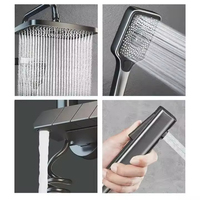 Système de douche intelligent en aluminium chromé pour salle de bain avec 4 fonctions, ensemble de robinets à jet froid et chaud pour usage hôtelier