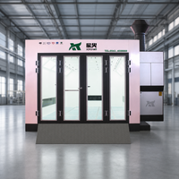 Cabines de peinture professionnelles abordables au gaz naturel 46 kW pour voitures 80 ° Cabine de peinture automobile professionnelle avec ventilateur turbo européen et four de séchage