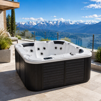 Bain à remous Sunrans pour 5 personnes avec 39 jets et système Plug and Play pour bain à remous extérieur et baignoire de relaxation dans la cour