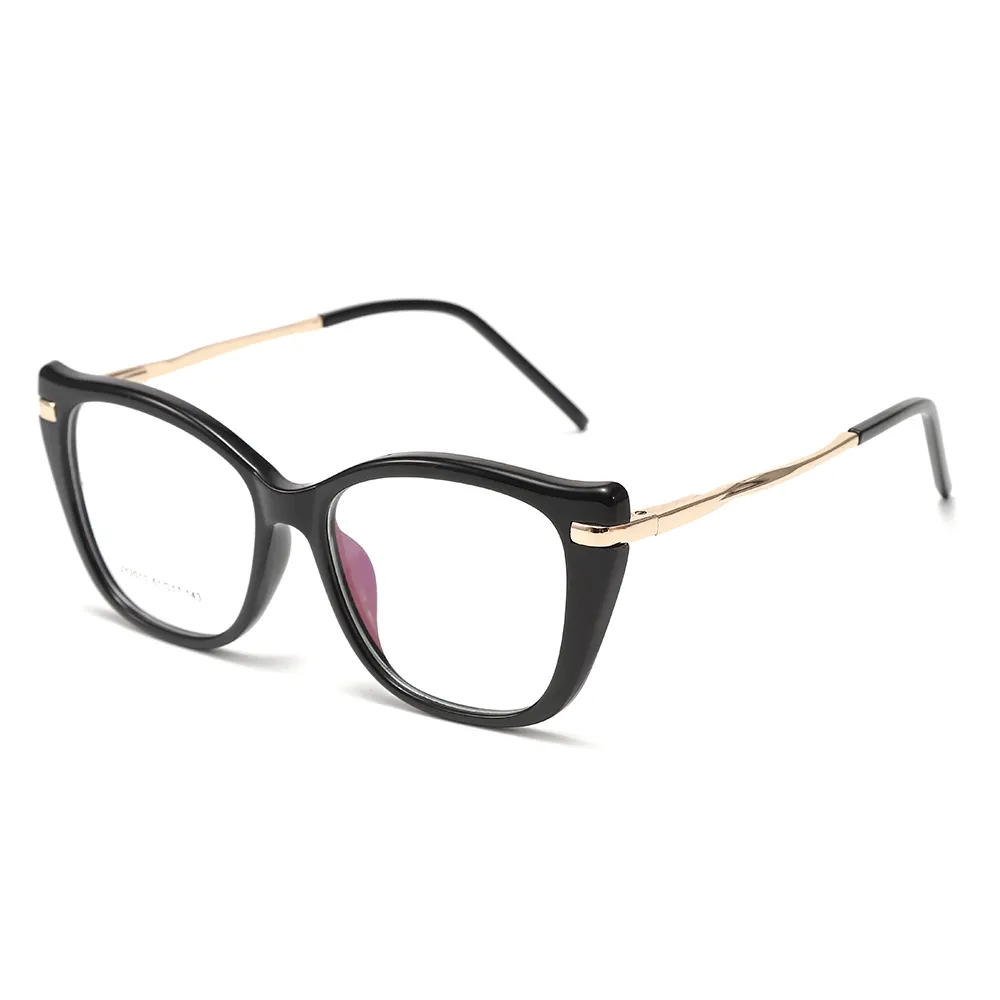 Eyeglasses 2022 Optical Frame Oversize Cat Eye Lightweight Eyeglasses Men Women Spectacle Purple Champagne Frame Lenses