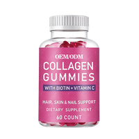 Gummies de collagène OEM/ODM en marque blanche, Gummies de biotine et vitamine C pour la santé des cheveux, de la peau et des ongles