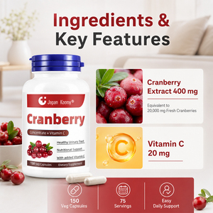 Suplemento de Arándano Rojo Shecome con Vitamina C para Adultos, Fórmula Personalizada, Apoyo para el Tracto Urinario, Cápsulas de Concentrado de Arándano Rojo - Product Image 6