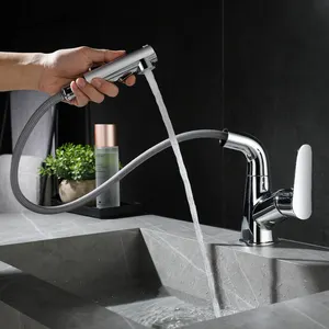 Factory Price Pull-out Single Handle Basin Faucet Faucet Bathroom Basin Faucet