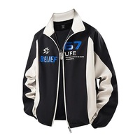Blouson Bomber Réversible Homme Imprimé Fin en Toile Style Américain Luxe Léger Streetwear Color-block Nouvelle Collection Printemps Taille Européenne