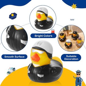 Adecuado para niños pequeños, pato de goma de policía de PVC personalizado, juguetes de agua para niños, juguetes de baño de bañera impresos a granel - Product Image 3