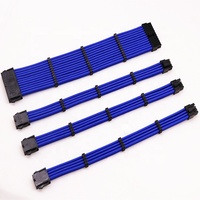 Kit de câble d'alimentation modulaire avec peignes, Atx 24 broches, pour CPU, carte graphique Pcie 8 broches, 6 + 2 broches tressées