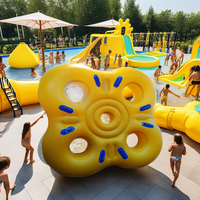 Coussin de siège souple en trèfle gonflable en PVC épaissi tube de parc aquatique pour 4 personnes pour équipement de parc aquatique grands toboggans en fibre de verre