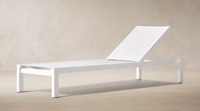 Chaise longue d'extérieur en aluminium blanc avec revêtement en poudre, dossier réglable, chaise longue de patio avec tissu en maille pour le bord de la piscine