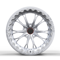 Vente chaude 5x4.5 5x4.75 Argent Brossé 2 Pièces Forgé Drag Racing Beadlock Roues 15X10 17X10 18X11 pour 2020 Toyota Supra