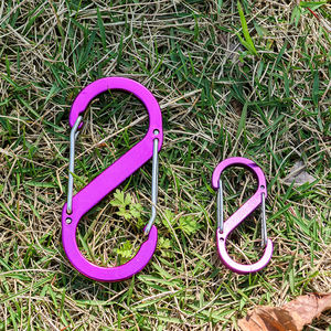 고품질 8 #   알루미늄 합금 S자형 카라비너 스프링 스냅 훅 키체인 클립 나사 잠금 아웃도어 투어 캠핑 하이킹용 - Product Image 3