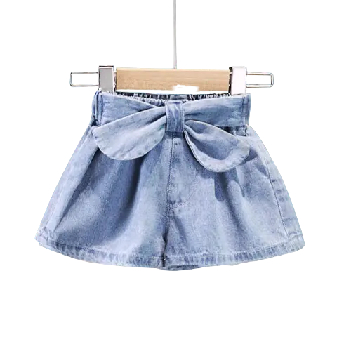 Hot Selling Summer Kids Denim Pants 2021 Newest Girls Jeans A Line Big Bow Skirt Children Shorts Newborn Baby Girl Clothes