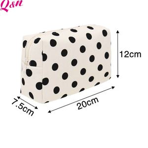 Portable Corduroy Makeup Bag Zipper Closure Fashionable <b>Case</b> Organizer for Women's <b>Travel</b> for Business Toiletries Cosmetic Bag - Product Image 1