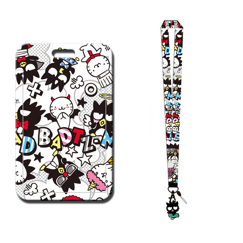 Campus Japanese Lovely Cartoon Gudetama Lanyards Card Holder Accessories Portable Customize Student Gift ID Name Badge Card Case