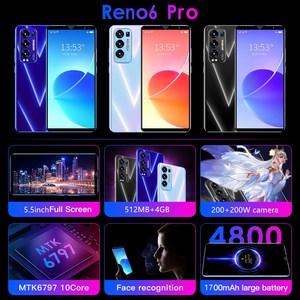 ขายส่งโทรศัพท์มือถือ Reno6 Pro ขนาด 5.5 นิ้ว 512MB 4GB สมาร์ทโฟนปลดล็อคด้วยใบหน้า โทรศัพท์มือถือสำหรับเล่นเกม - Product Image 3