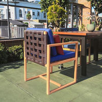 Ensemble de salle à manger en teck pour terrasse confortable, patio extérieur, café, bistrot