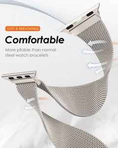 <span class=keywords><strong>Correa</strong></span> <span class=keywords><strong>Milanesa</strong></span> para <span class=keywords><strong>Apple</strong></span> <span class=keywords><strong>Watch</strong></span> de 40mm-49mm con Cierre Magnético para las Series 11/10/9/SE/7/8/Ultra3/2 - Product Image 2