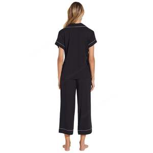WanBao Vente en gros Ensemble de pyjamas Eberjey élégants et personnalisés à taux de rachat élevé pour femmes Vêtements de nuit Taille élastique Thermique Automne Lisse - Product Image 5