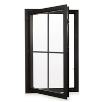 Ventana Abatible de Aluminio, Marco de Aluminio Negro, Doble Acristalamiento, Certificados CE