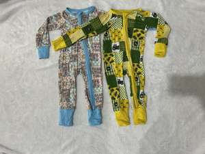 Оптовая продажа, Бамбуковая милая детская бамбуковая одежда на заказ, детская Высококачественная комбинезон с пузырями, одежда на молнии - Product Image 3