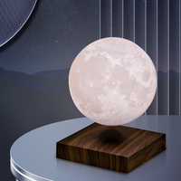 Lámpara Lunar Magnética Levitante de Plástico con Rotación Automática, Luz Nocturna LED, Lámpara de Mesa Flotante, Decoración Creativa para el Hogar, Adorno de Escritorio