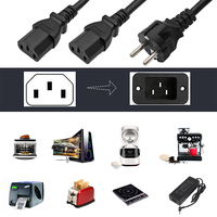 Adaptateur de prise en Y CE EU 3 broches vers 2 prises C13, rallonge d'alimentation droite pour serveur de données